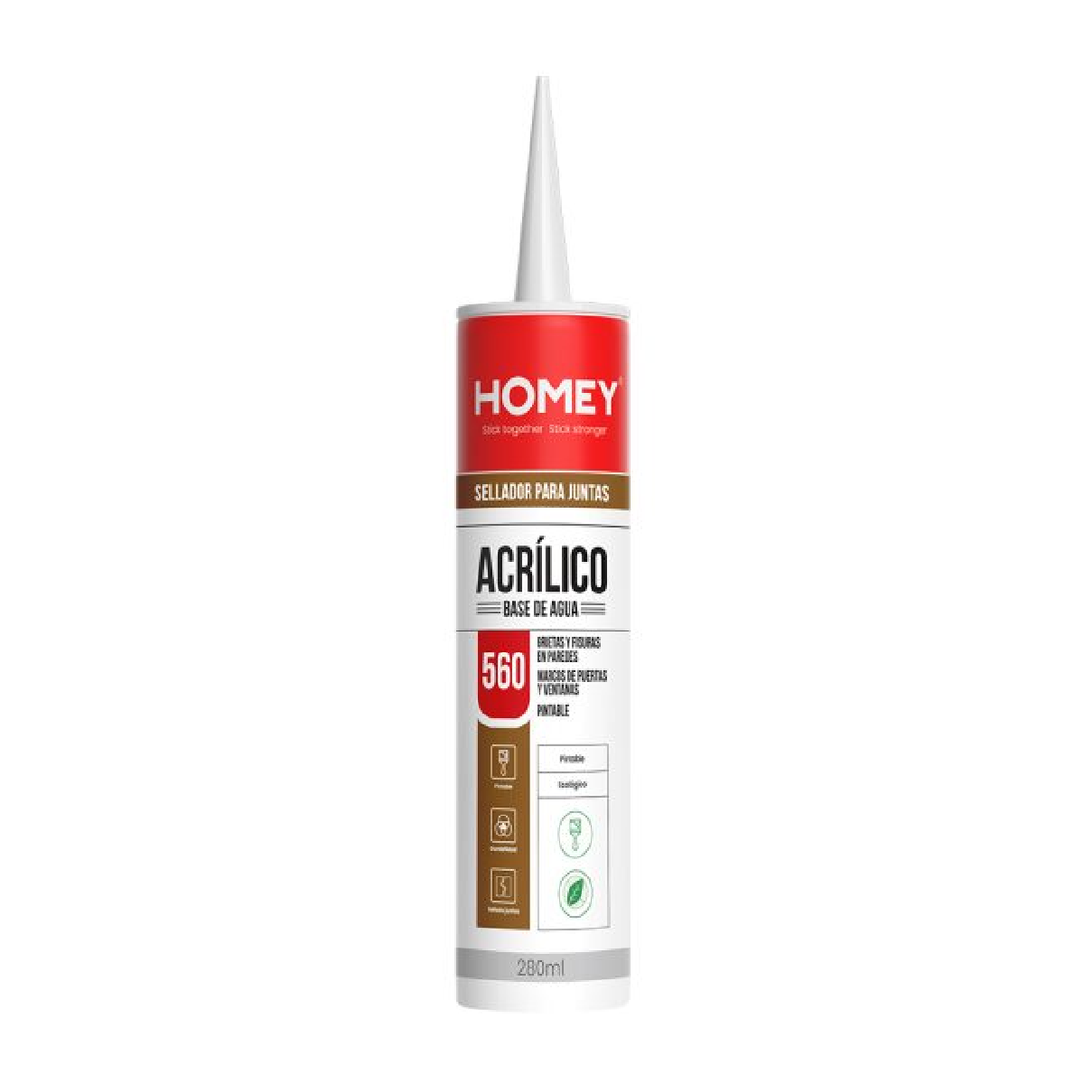 Sellador Acrílico Base Agua Pintable 280ml – Homey 560