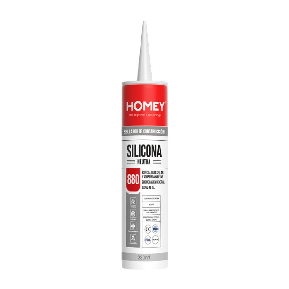 Sellador Silicona Gris Para Canaletas 280ml – Homey 880